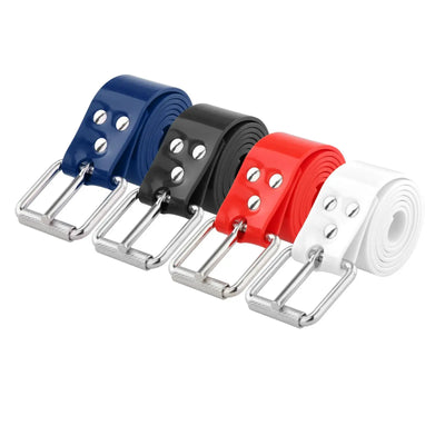 Four colours of silicone weight belts for Freediving